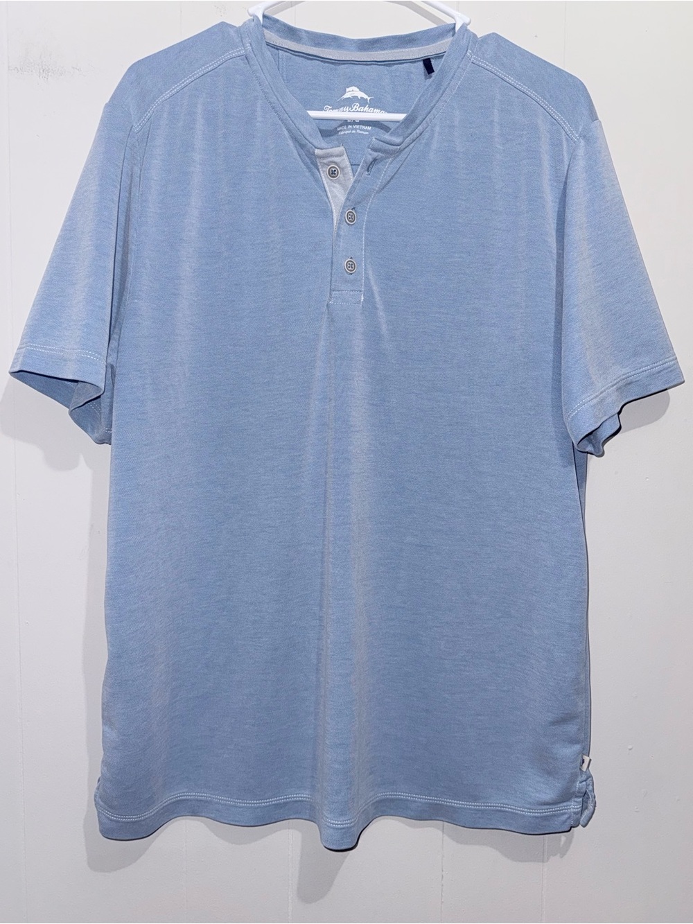 Tommy Bahama Breezeway Spectator Henley Shirt Blue Men's Size L